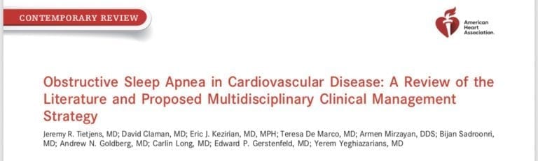 Sleep Apnea, Heart Disease, and Oral Appliances in the Journal of the American Heart Association Journal