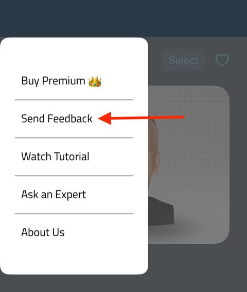 Tap Send Feedback