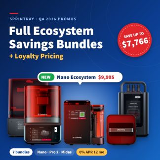 SprintRay Full Ecosystem Savings Bundles and Loyalty Pricing — new Nano Ecosystem $9,995, save up to $7,766